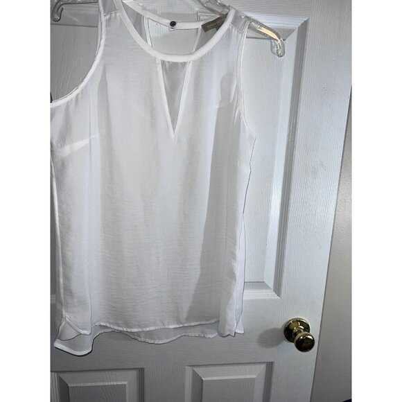 BANANA REPUBLIC White Sleeveless Career Business Top Blouse Sz M - Picture 9 of 12